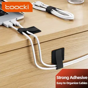 Toocki Self-adhesive Cable Organizer Reusable USB Cable Ties Fastening Winder Management Nylon Ties For Mouse Earphone Cord Cable Protector