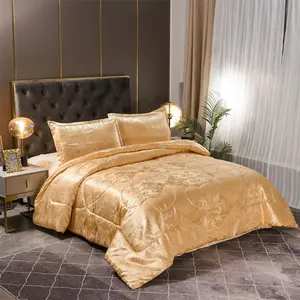 Size Comforter Set  Season  Bedding Comforter Sets Silk Jacquard Bed Set Lightweight Quilt 3 count Soft Bedding Sets Matching 2 Pillow Shams (,104-by-90 inches)