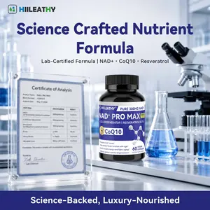 HIILEATHY NAD+ PRO MAX | 300mg NAD+, CoQ10 & Resveratrol Premium Dietary Supplement | Made in USA Fitness Healthcare