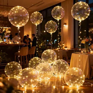 LED Light Up Balloons 10/20 Pack – 20" Transparent Glow Balloons Light Up with LED String Lights & Switch, Easy Air or Helium Use for Valentine Celebrations, Weddings, Party Decorations & Festive Nights