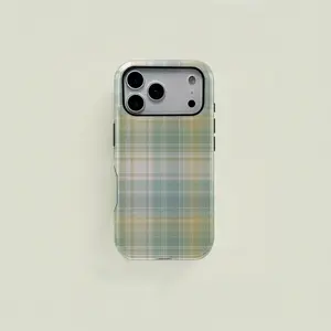 Plaid Texture Phone Case, Scottish Tartan Vintage Print, Durable Two-In-One Shockproof Protection,phone Case Suitable for Iphone 11/12/13/14/15/16/17 Pro Promax Plus Air and Samsung S22/S23/S24/S25 Plus Ultra Fe