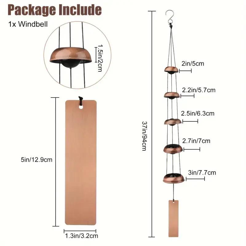 Metal Pagoda Wind Chimes for Outside - Copper Feng Shui Wind Bell for Home Yard Outdoor Decoration,Memorial windchimes Gifts,Garden Hanging Decor,Japanese Handmade Copper Pagoda Feng Shui Wind Chimes, Handmade Japanese Outdoor Wind Bell for Yard Garden