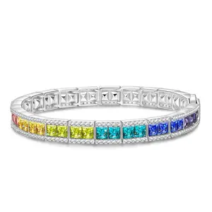 GONA Rainbow Color Cascade Tennis Bracelet for Her - Meaningful Gift & BFF Friendship Style - Luxury Jewelry