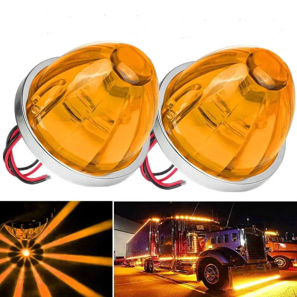1/2PCS Lorry Side Light Car Truck Side Marker Signal Indicator Trailer Watermelon Lamp LED Waterproof 12V24V Car Clearance Light