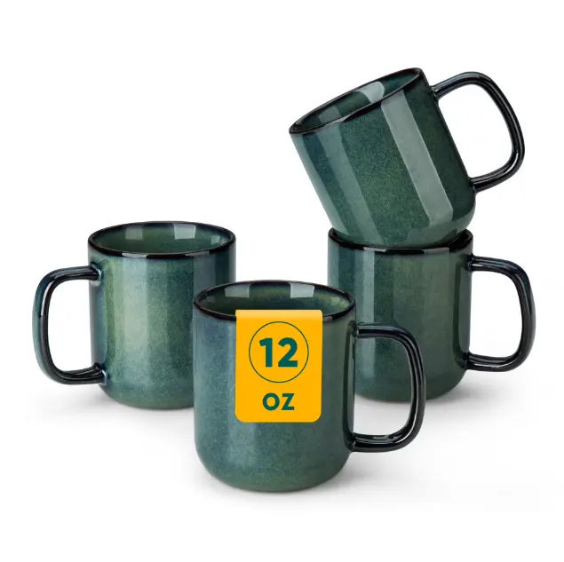 Stoneware Coffee Mugs Set (4 Pieces, 12 oz)