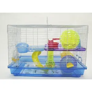 212 MAIN Translucent Blue Plastic Hamster-Mice Cage Complete Kit - 12 in., with Exercise Ball, Hamster Cage Habitat