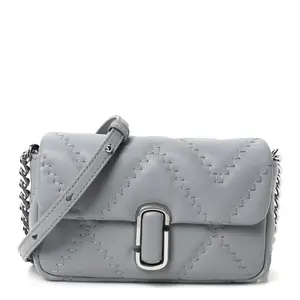 Pre-owned MARC JACOBS Calfskin Shoulder Bags Quilted The J Marc Shoulder Bag Wolf Grey