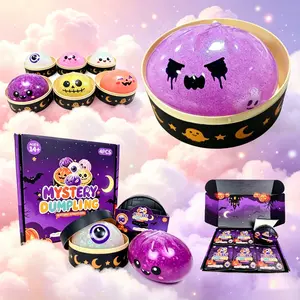 Halloween Ghost Dumpling Glitter Squeeze Toy Set, Spooky Stress Relief Squishy Fidget Toys, Portable Hand Decompression Toy, Halloween Party Favors Trick Treat Bag Fillers Holiday Gifts