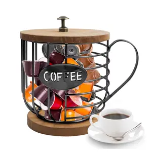 Coffee Pod Holder for K Cups, K Cup Holders for Counter, Mug Shape Coffee Pod Organizer, Coffee Pods Storage Basket for Coffee B