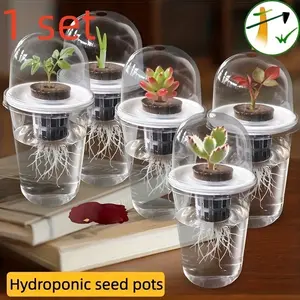 Water Culture Seed Pot Plastic Transparent Cylinder Set, High Transparency Water Cultivation Cup, Visible Root Growth, Small Holes Design, Hydroponic Planters