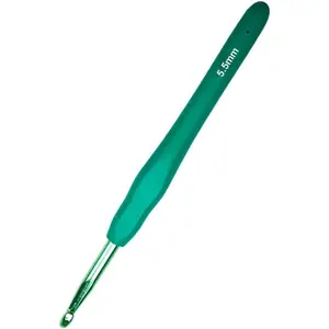 Size I/5.5mm Crochet Hook Ergonomic Handle for Arthritic Hands Soft & Smooth Knitting Needles for Beginners and Crocheting Yarn