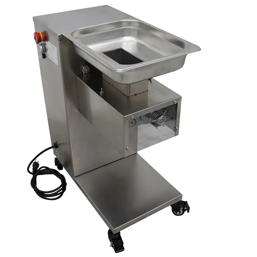 YOKOMA Commercial Meat Cutting Machine Meat Slicer QE Type with 15mm Blade Electric Steak Pork Meat Cutter Slicer 110V 550W 500Kg/h