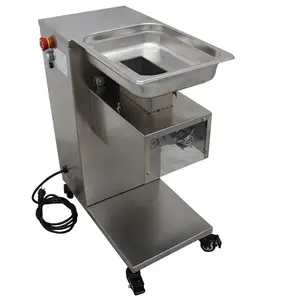 YOKOMA Commercial Meat Cutting Machine Meat Slicer QE Type with 15mm Blade Electric Steak Pork Meat Cutter Slicer 110V 550W 500Kg/h