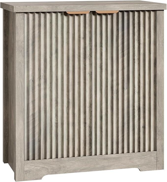 Fluted Buffet Sideboard Cabinet, Accent Modern Credenza with Doors & Shelves,Wood Credenza Storage Console Cabinet for Living Room Kitchen Dining Room Hallway