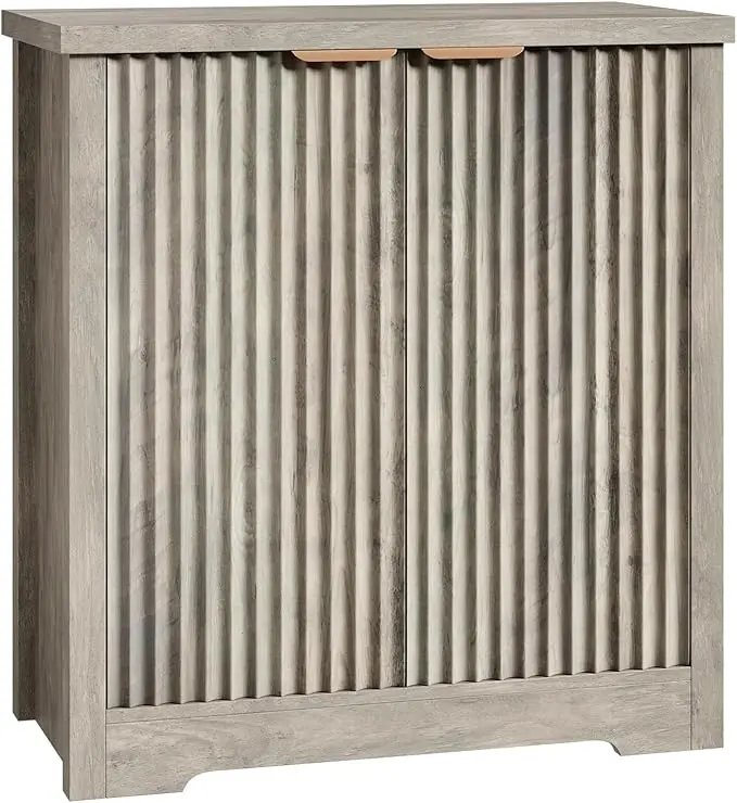 Fluted Buffet Sideboard Cabinet, Accent Modern Credenza with Doors & Shelves,Wood Credenza Storage Console Cabinet for Living Room Kitchen Dining Room Hallway