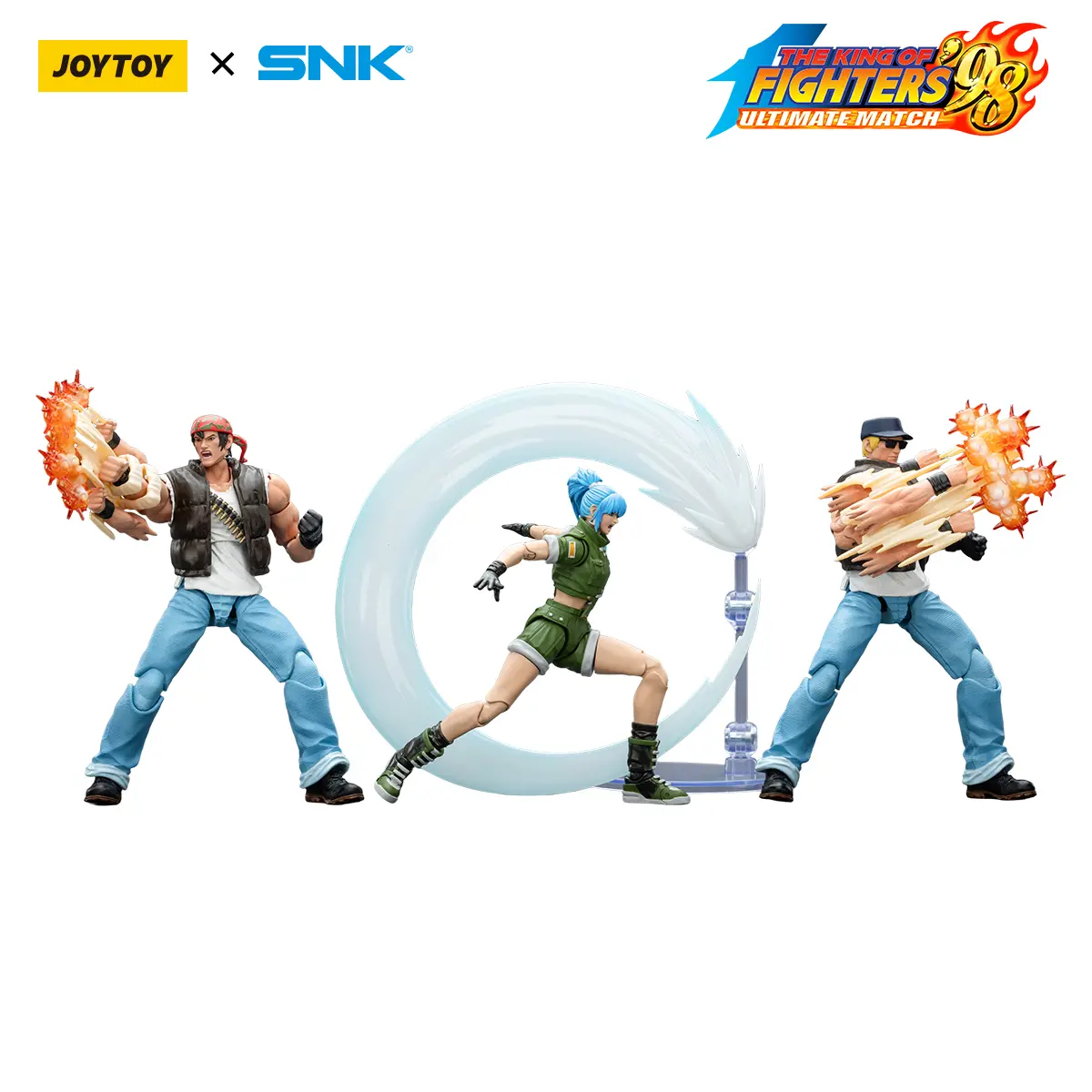 JOYTOY 1/18 Scale Collectible Action Figure Set - KOF'98UM Ikari Warriors Team, 3PCS, Suitable for 12+ Years Old, Birthday Gifts for Action Figure Enthusiasts, Collectible Figure