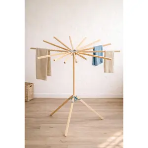 16 ARM FLOOR DRYING RACK - Amish Handmade Folding Maple Wood Clothes Laundry Hanger