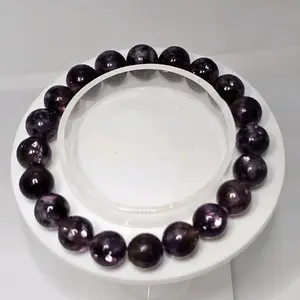 Natural Purple Emerald Quartz Crystal Bead Bracelet 9mm+ Length is 7" stretch bracelet