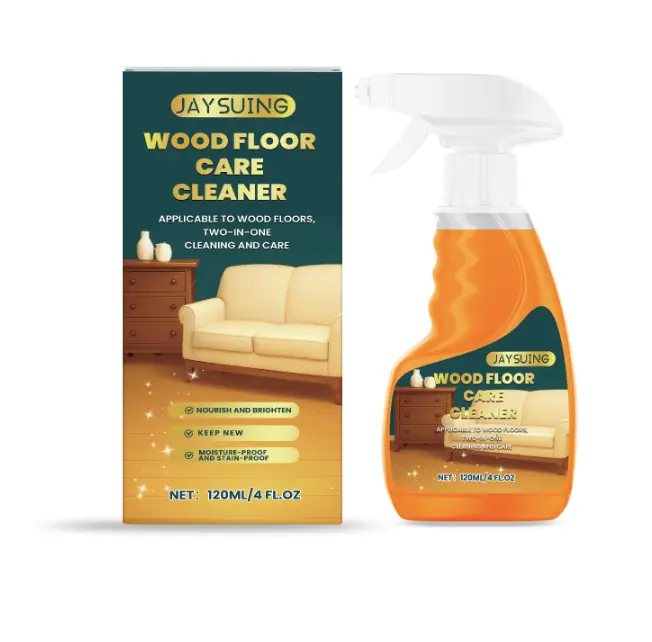 Jaysuing Lemon Scented Hardwood Floor Cleaner & Polish Spray - Wood Floor Maintenance, Dirt Removal & Shine Enhancer with Protective Care