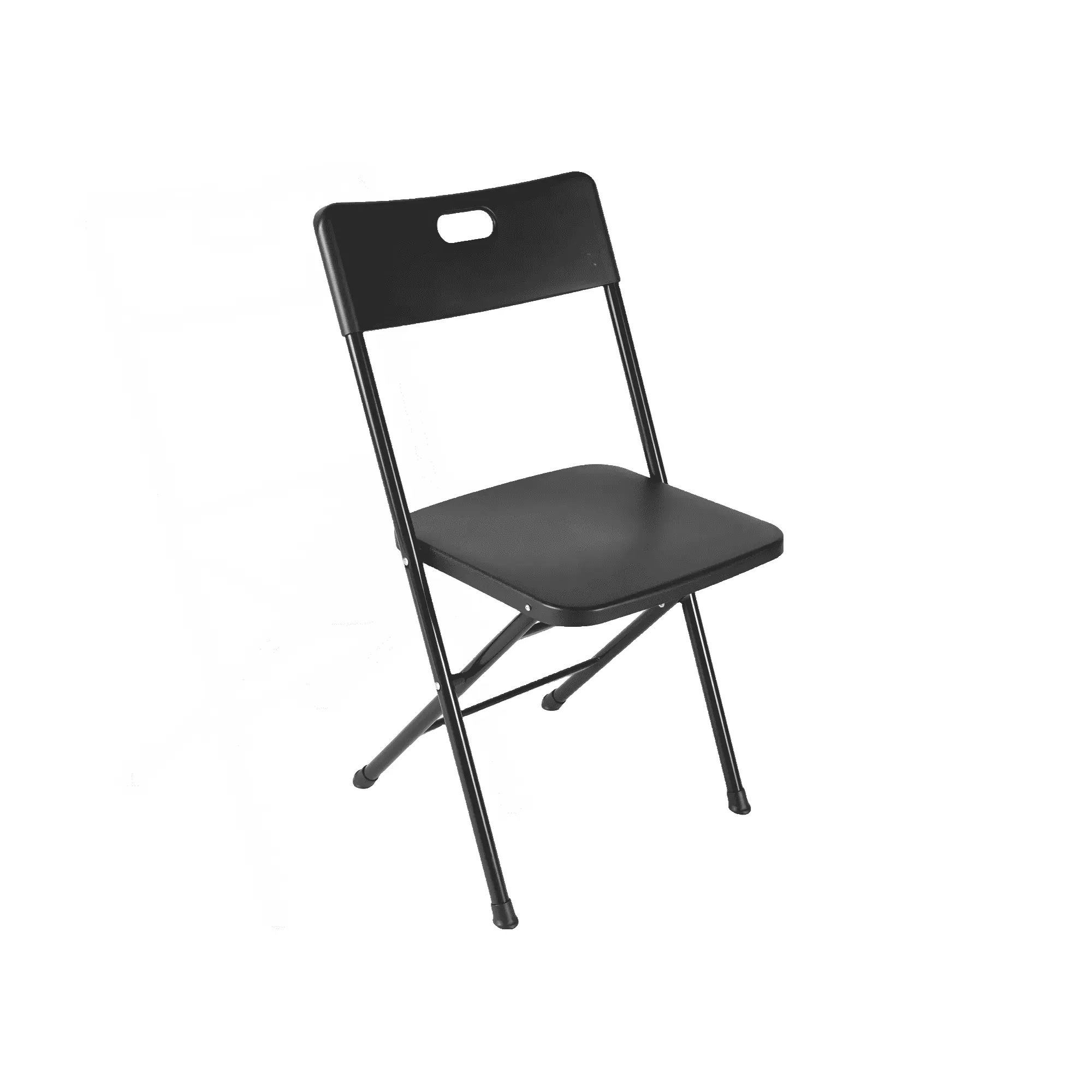 Mainstays Resin Folding Chair White Heavy Duty Lightweight Portable Collapsible Chair with Steel Frame for Indoor and Outdoor Events Party Patio and Office, Black / White