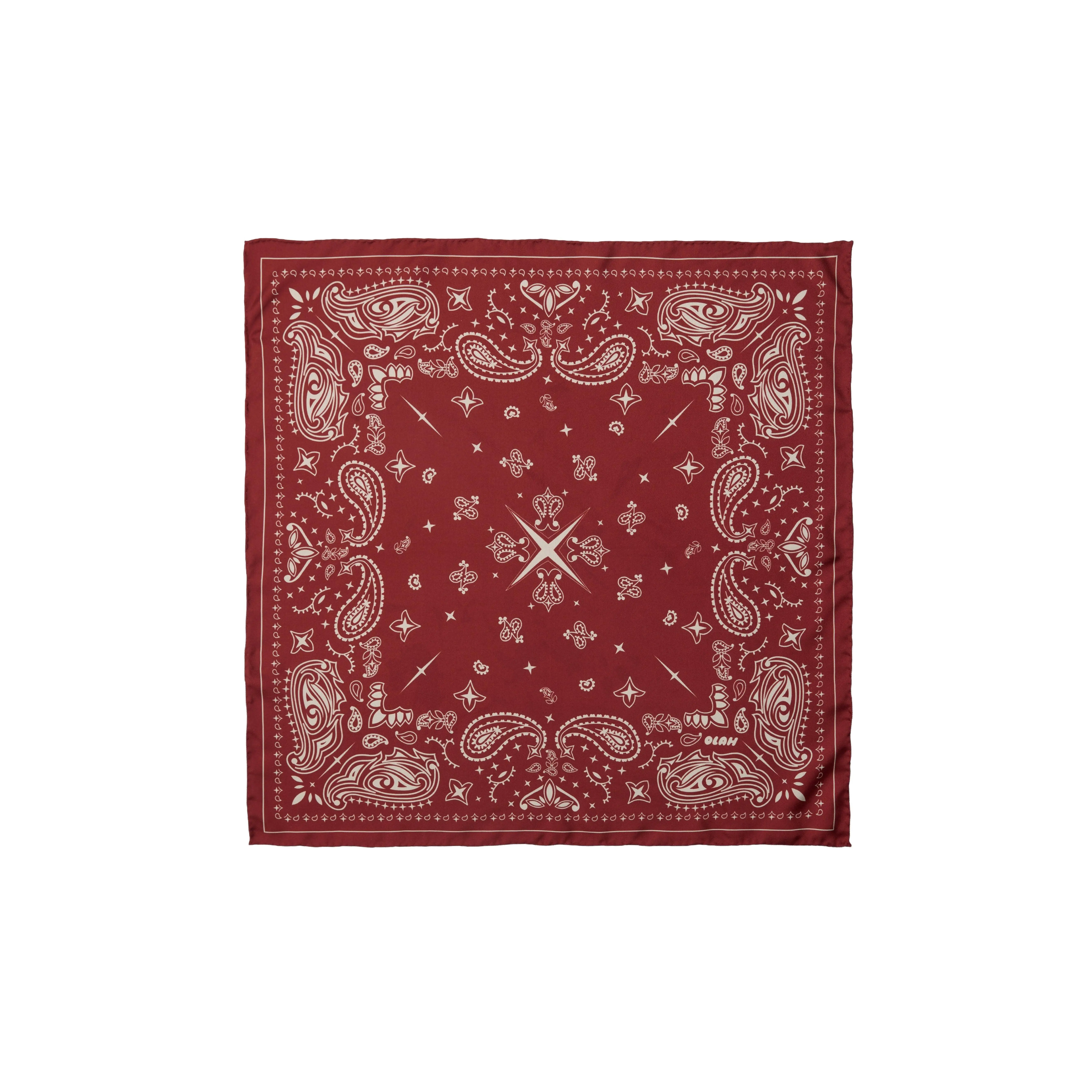 Paisley Silk Bandana Scarf 20 - Ruby Burgundy
