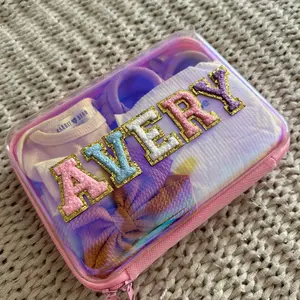 Personalized Baby Shower Gift Diaper Bag Organizer Custom Name Zippered Pouch Travel Makeup Bag Clear Wet Bags