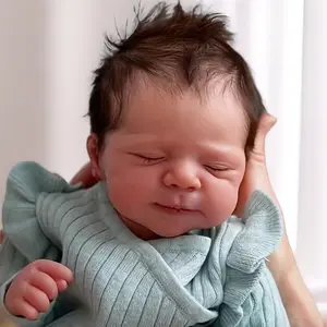 A complete set for the baby Newborn Baby Doll Soft Touch Fabric Body 3D Hand Painted Realistic Skin Ideal for Christmas or Birthday Gift