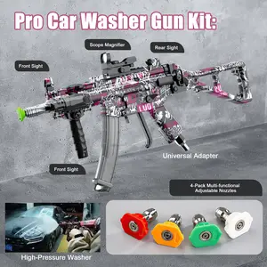 Mr IRONSTONE High Pressure Washer Gun with 3/8'' Quick Connector, Swivel Car Washer Gun Toy with 5 Pressure Washer Nozzle Tips & charing Station & Filter, Men's Gift, Father's Day Gift