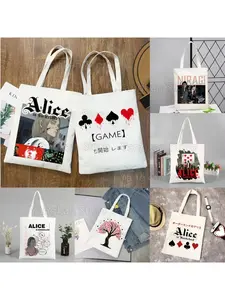 Alice in Borderland Usagi Arisu Kuina Chishiya Shopper Kawaii Bag Harajuku Shopping Canvas Shopper Bag Handbag Tote Bag