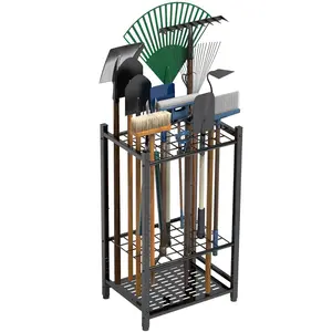 Garden Tool Storage Rack for Garage Organization and Storage, Heavy-Duty Steel Tool Rack, Suitable for Sheds, Basements, Outdoor Garden Tool Rack