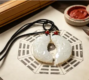 Taoist Harmony Love Bond Jade Pendant - Protection for Couples