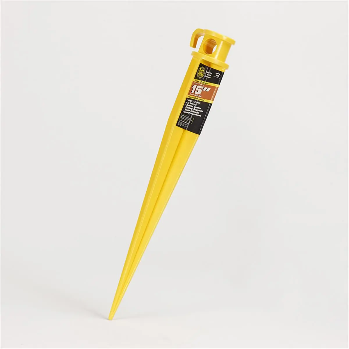 Tuff PVC Anchor Spikes, Pack of 24, Heavy-Duty 15-Inch Large Camping Tent Pegs, Yellow Outdoor Tie Down for Tarps and Gardens, 10 Lbs