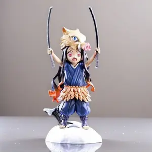 Demon Slayer Nezuko as Inosuke - Cosplay Figure/Model |   Stunning Desktop Decoration + Free Gift! Anime Figurine Set for Display statue