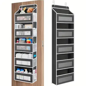 Portable 5-Tier Hanging Closet Organizer | Behind Door Storage Shelves for RV, Camper & Bedroom | Space-Saving Hanging Bags for Outdoor Fun & Travel | Grey