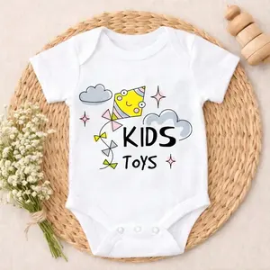 Baby Bodysuit 100% Pure Cotton Non-Irritating Snap Closure Breathable Cute Print Ideal For Daily Wear