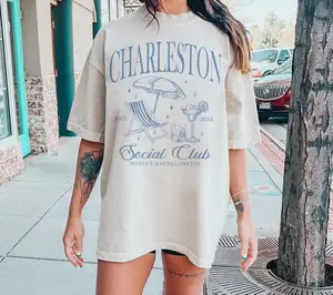 Custom Beach Bachelorette T-Shirts, Charleston Girls Trip T-Shirt, Last Toast On The Coast T-Shirts, Tropical Bach Merch, Classy Bachelorette Gift