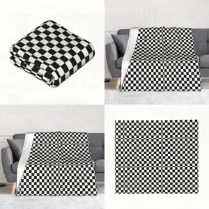 Innovative Bestselling 50x40 Inch 220g Flannel Fleece Blanket - Soft Warm Cozy Checkerboard Pattern Black and White All-Season Lightweight Throw for Single Bed Travel Dorm and Camping - High Quality Afable Movie Themed Comfortable Bedding