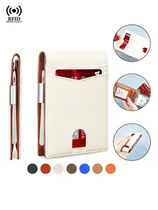 DIENQI New Outings in Spring and Summer Travel Rfid Men's Business Leather Wallets for All Seasons Billfold Money Bag Slim Thin Man Credit Card Holder Rfid Blocking Wallet for Men Small Short Purse Male,Thanksgiving,Gift,Father's Day