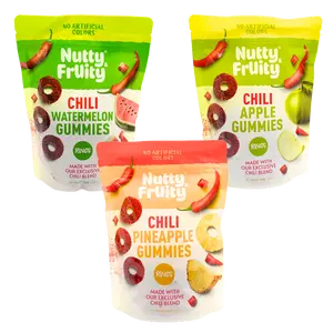 Nutty Fruity Chili Gummies - 3 Flavors - Watermelon - Apple - Pineapple