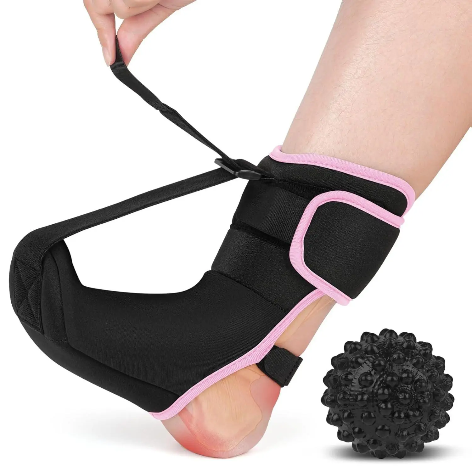 Plantar Fasciitis Night Splint Sock with Massage Ball for Tension Relief Alleviate Pain from Plantar Fasciitis Arch Pain Heel Spur Foot-drop and Achilles Tendonitis Soft Comfortable Foot Brace for Men Women Medium-Purple