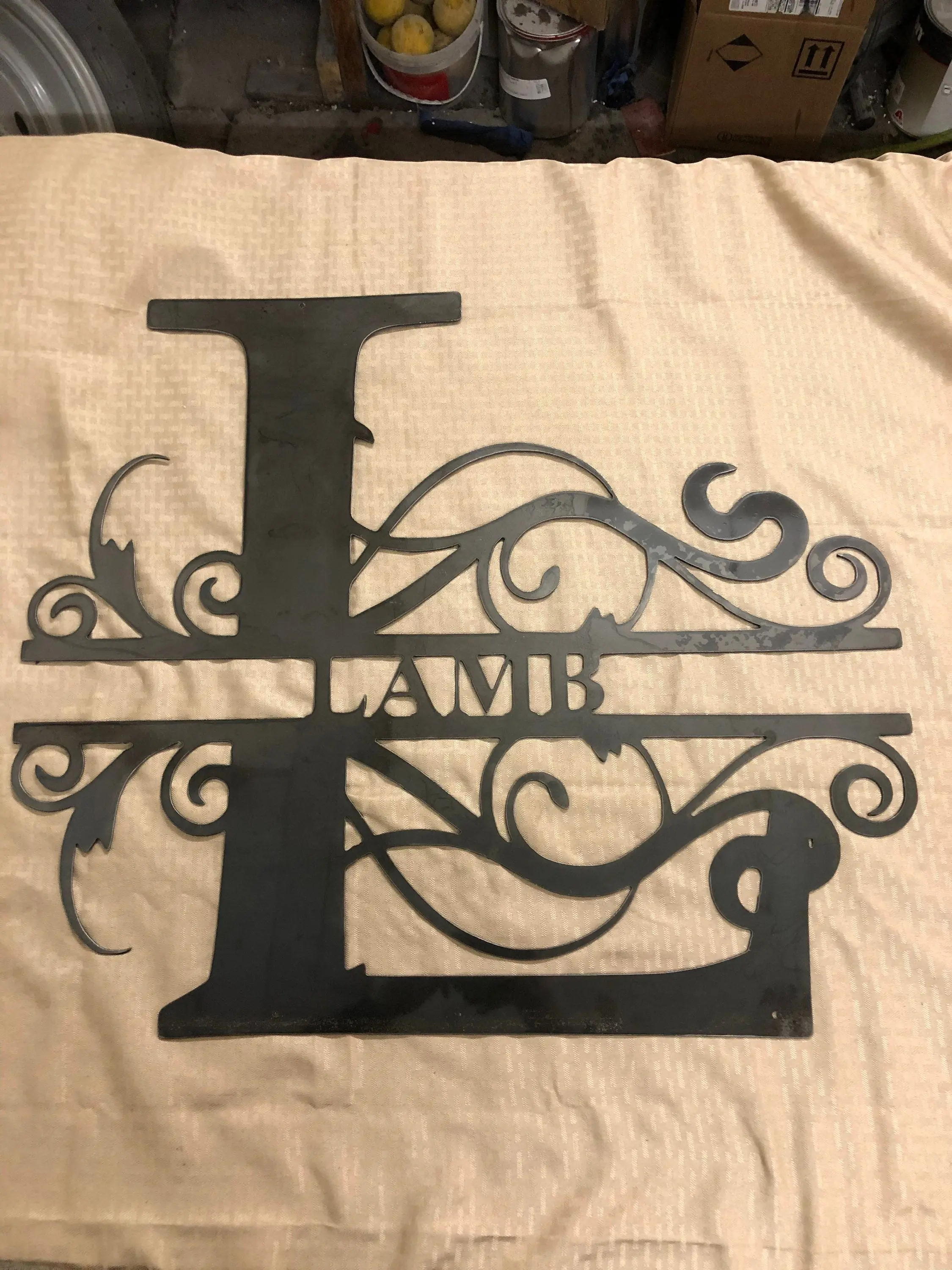 Metal letter L with Name