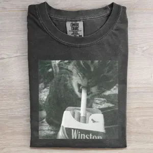 Comfort Colors Funny Smoking Cat T-shirt, Meme Cat Graphic Tee, Unisex Gift 2