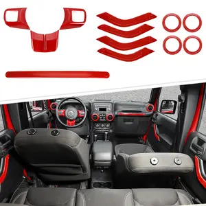 Full Interior Center Console Cover Trim Kit for Jeep Wrangler JK 2011-2017 4-Door Version