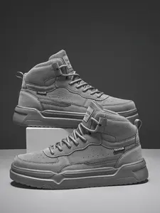 Men's high-top casual sports shoes, new for autumn and winter 2025, fashionable sports thick-soled height - increasing trendy men's skate shoes, outdoor wear - resistant sports shoes for men