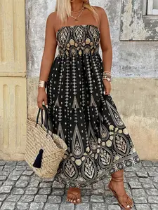 Plus Size Women's Casual Dress, Vacation, Beach Summer Long Dress, Auyz2611, Comfortable and Stylish, Perfect for Outdoor Activities