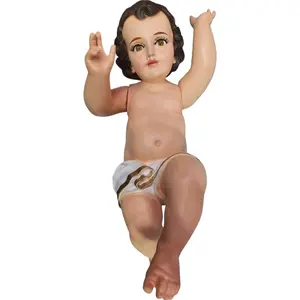 Nino Dios 6"-16" Inches Tall Brand-new Glass eyes with Eyelashes Movable Hands Made In Mexico Statue Baby Jesus Estatua Religious Gift Decorative