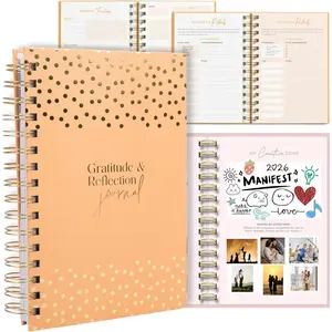 Gratitude & Reflection Journal 2025 for Abundance and Happiness with 250+ pages - 90 days of  Daily Affirmations, Undated Planner Gifts - Orange