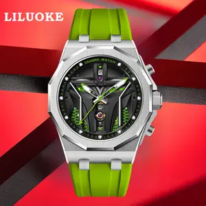 LILUOKE LK9015G-02 Fashionable and Trendy Men's Quartz Watch High Quality Night Light Waterproof