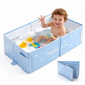 Foldable Baby Bath Tub, Small Outdoor Baby Bath Tub, Portable Travel Baby Bath Tub, Perfect for 0-36 Months, Fun, Birthday & Christmas Gift, Collapsible Bather
