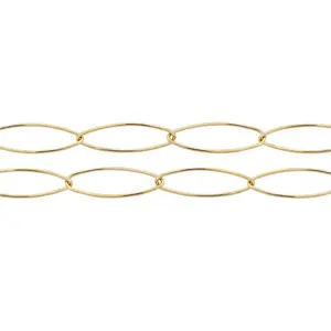 14Kt Gold Filled Oval Cable Chain / PaperClip Chain 17x5.5mm - 5 Feet